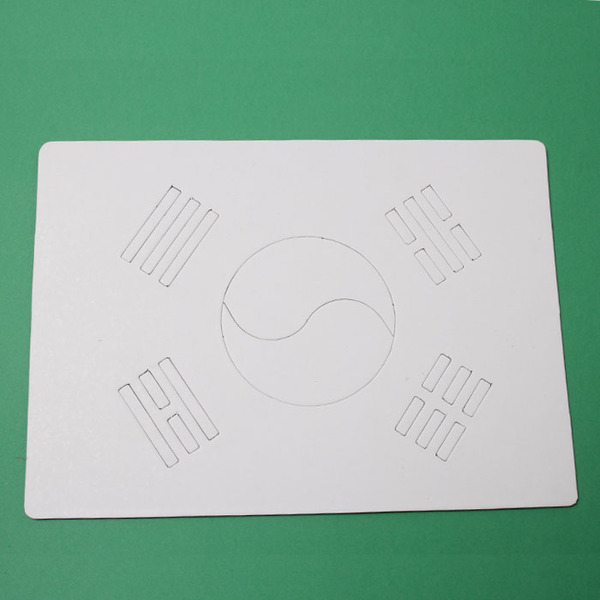 (R) 종이퍼즐액자 태극기 그리기퍼즐 무인쇄 백색