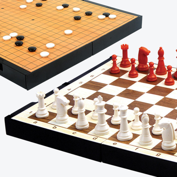 (R) 소형 바둑+ 체스(양면),명인바둑 보드게임