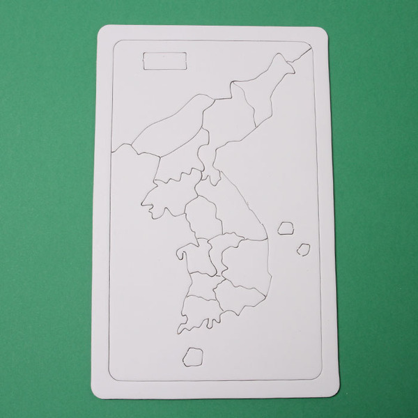 (R) 종이퍼즐액자 한국지도 그리기퍼즐 무인쇄 백색