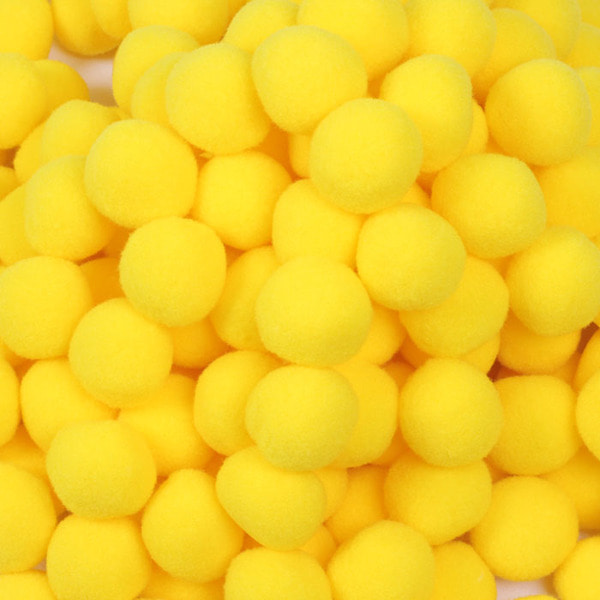 (R) 대용량 국산 단색폼폼이 노랑 50mm 수량 약200개/국산뿅뿅이 솜방울
