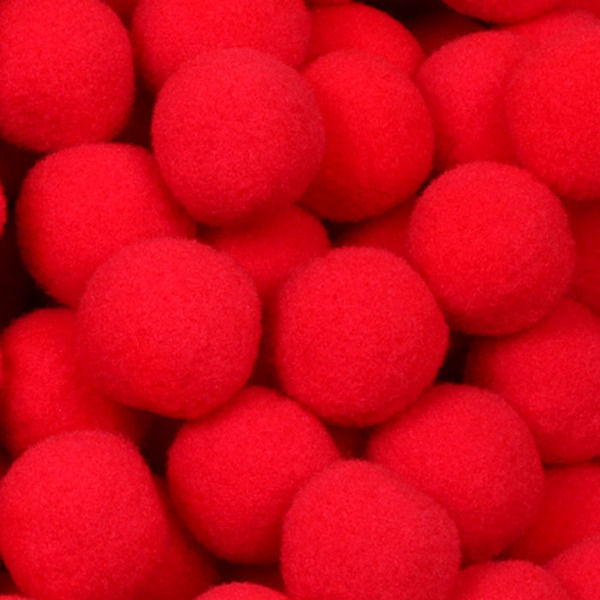 (R) 대용량 국산 단색폼폼이 빨강 50mm 수량 약200개/국산 뿅뿅이 솜방울