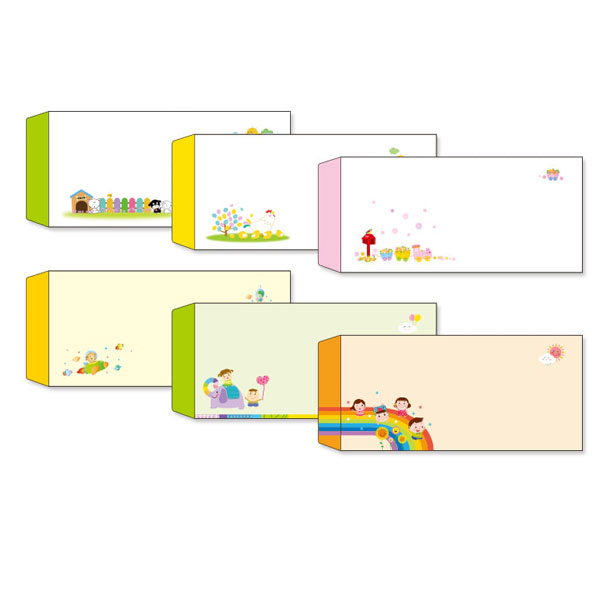 (R) 칼라 소 봉투 원아용 봉투 (1봉50매) 어린이집 봉투